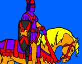 Desenho Cavaleiro a cavalo pintado por XD-ANA MARIA