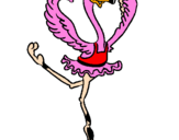 Desenho Avestruz em ballet pintado por PEDRO