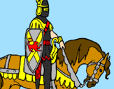 Desenho Cavaleiro a cavalo pintado por guardião celta