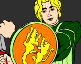 Desenho Cavaleiro com escudo de leão pintado por katy4