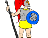 Desenho Guerreiro troiano pintado por Twetty
