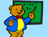 Desenho Professor urso pintado por puca garu
