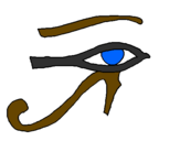 Desenho Olho de hórus pintado por maria e paola