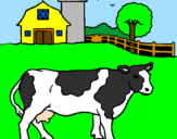 Desenho Vaca a pastar pintado por eduardo