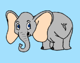 Desenho Elefante pequeno pintado por Jé