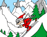 Desenho Esquiador pintado por italo