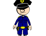Desenho Agente de polícia pintado por matheus