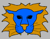 Desenho Leão pintado por cris