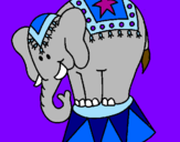 Desenho Elefante a actuar pintado por dudu