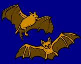 Desenho Um par de morcegos pintado por mariana