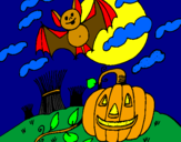 Desenho Paisagem Halloween pintado por hiago