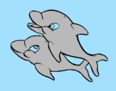 Desenho Golfinhos pintado por joana