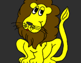 Desenho Leão pintado por leonardo