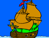 Desenho Barco pintado por gustavo