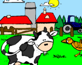 Desenho Vaca na quinta pintado por oi