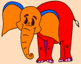 Desenho Elefante feliz pintado por mamae