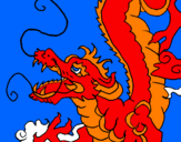 Desenho Dragão japonês pintado por julia