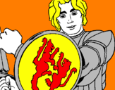 Desenho Cavaleiro com escudo de leão pintado por diogo  