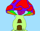 Desenho Casa cogumelo pintado por lauro