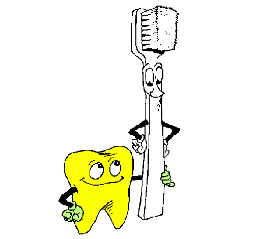 Desenho Dentes e escova de dentes pintado por GIY 
