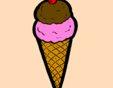 Desenho Cone de gelado pintado por Ampliada