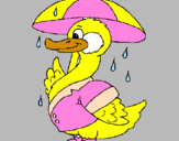Desenho Pato sob a chuva pintado por IONELE