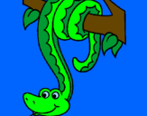 Desenho Serpente pendurada numa árvore pintado por ygor cezar