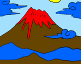 Desenho Monte Fuji pintado por victor
