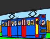 Desenho Eléctrico com passageiros pintado por gi pedro