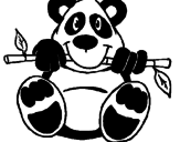 Desenho Urso panda pintado por panda1