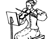 Desenho Dama violinista pintado por Bú.