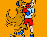 Desenho Canguro boxeador pintado por lucas guilherme