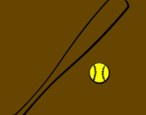 Desenho Bastão de basebol e bola pintado por BIA