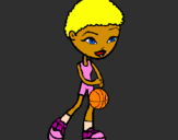 Desenho Jogadora de basquete pintado por katy4