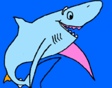 Desenho Tiburão alegre pintado por laila