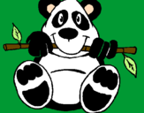 Desenho Urso panda pintado por gabrielle miranda lima