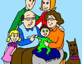 Desenho Família pintado por isabele