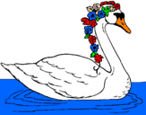 Desenho Cisne com flores pintado por roberth