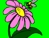 Desenho Margarida com abelha pintado por maria fer