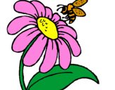 Desenho Margarida com abelha pintado por xochilt