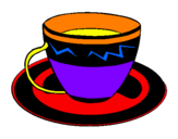 Desenho Taça de café pintado por Mila