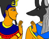 Desenho Ramses e Anubis pintado por jéssica