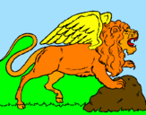 Desenho Leão alado pintado por matheus