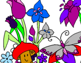 Desenho Fauna e Flora pintado por joana