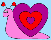 Desenho Caracol coração  pintado por maria teresa