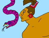 Desenho Serpente e guerreiro pintado por Onda