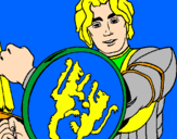 Desenho Cavaleiro com escudo de leão pintado por Ricardo
