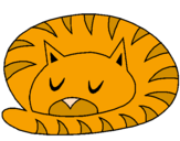Desenho Gato a dormir pintado por docy