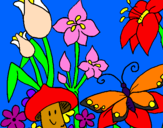 Desenho Fauna e Flora pintado por michelli e carol     