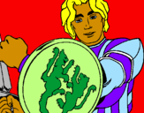 Desenho Cavaleiro com escudo de leão pintado por ygor cezar
